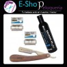 Kit Navaja de Afeitar Profesional Madera + Shaving Gel + Filos Super Max