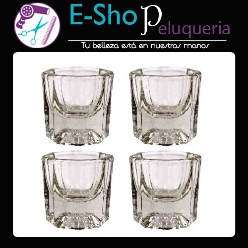 Kit de 4 Vaso Dappen de Vidrio para Uñas