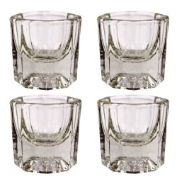 Kit de 4 Vaso Dappen de Vidrio para Uñas