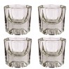 Kit de 4 Vaso Dappen de Vidrio para Uñas