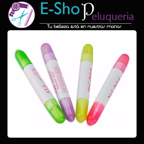 4 Lapiz Corrector De Esmalte Recargable 4 Puntas Uñas Nail