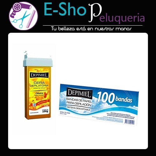 Kit 12 Cartuchos Cera Roll On Depimiel + 100 Bandas Depilacion