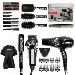 Kit Herramientas Profesionales Babyliss Pro Maquina de Corte + Secador + Plancha + Accesorios