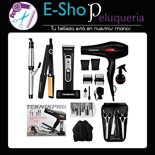 Kit de Herramientas Profesionales Teknikpro + Kit Tijeras de Corte StyleCut