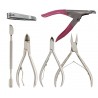 Set Alicate Recto + Curvo + Cuticula + Repujador +  Corta Tips Manicuria