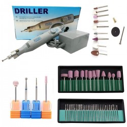 Torno de Mano Manicuria Driller Egeo Drill + Set de 58 Fresas Incuye Manicuria Rusa