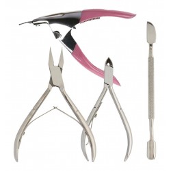 Set Torno Uñas Driller Egeo + Alicates + Instrumental Acero