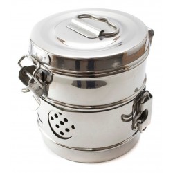 Algodonera Porta Algodon Tambor + Caja Acero Inoxidable