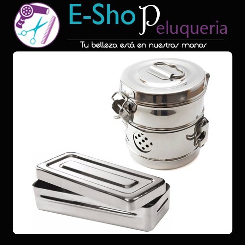 Kit Algodonera Porta Algodon Tambor + Caja Acero Inoxidable