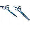 Kit Tijeras Azul Peluquería 6 Pulg. Corte + Pulir + Estuche