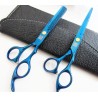 Kit Tijeras Azul Peluquería 6 Pulg. Corte + Pulir + Estuche