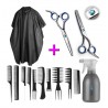Kit Tijera Corte + Pulir + Capa+ Rociador+ Set De 10 Peines