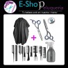 Kit Tijera Corte + Pulir + Capa+ Rociador+ Set De 10 Peines