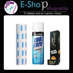 Kit Rollo de Papel de Cuello + Andis Cool Care + Caja de Hojas de Afeitar Derby Premium