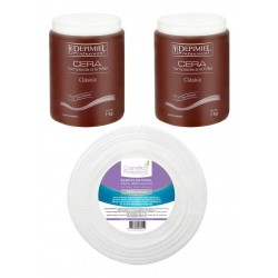 Cera Depilatoria Templada Clásica Depimiel 2 Kg + Bandas