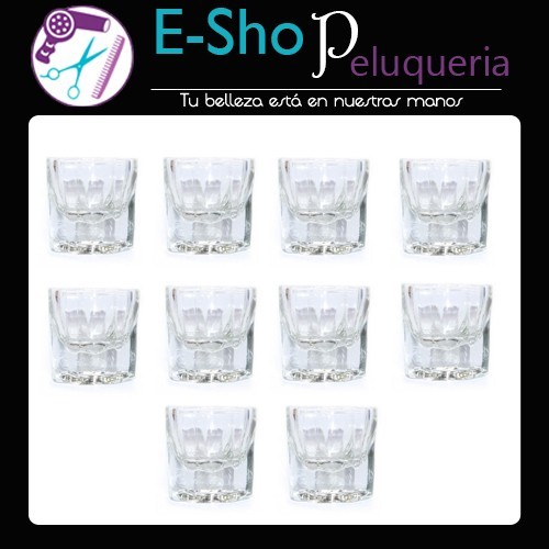 10 Vasos De Vidrio Dappen Vasito Uñas Gelificadas Esculpidas
