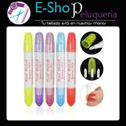 5 Lapiz Corrector De Esmalte Recargable 4 Puntas Uñas Nail