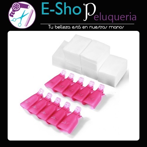 Kit Wipes Paños Taollas + Broches Removedores Esmalte x 10 u
