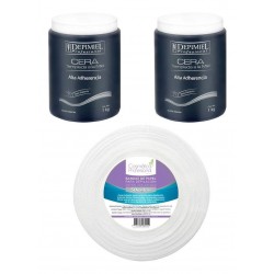 Cera Depilatoria Templada a la Miel Alta Adherencia Depimiel 2 Kg + Bandas