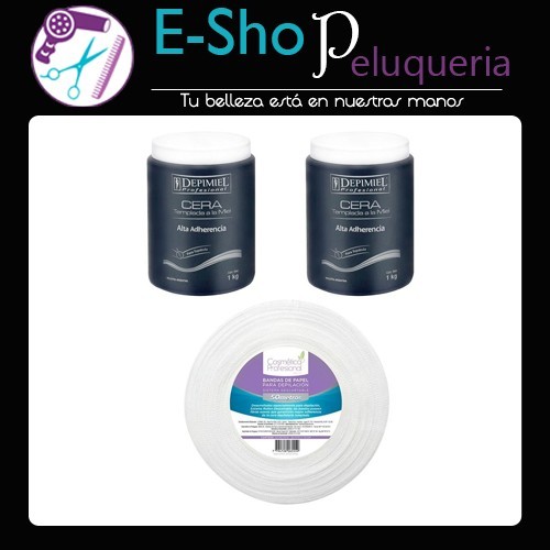 Kit Cera Depilatoria Templada a la Miel Alta Adherencia Depimiel 2 Kg + Bandas