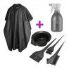 Kit Para Tintura Bowl + Pinceles + Capa + Rociador Peluqueria