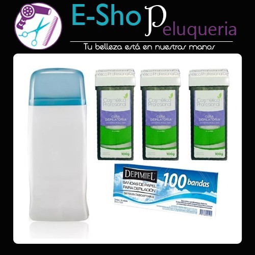 Kit Derretidor Electrico Roll On + 3 Ceras + Bandas Depimiel