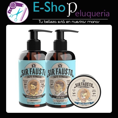 Kit Shampoo para el Cabello + After Shave + Crema de Afeitar Sir Fausto