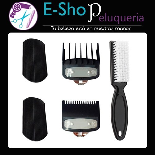 Kit Quita Pelo Simil Andis + Sujetadores + Peines 0.5 Y 1.5 Barberia