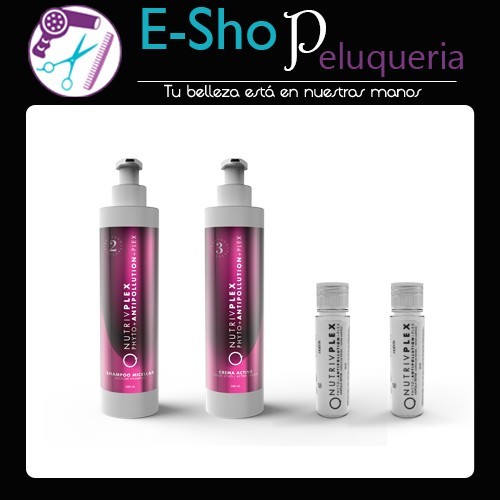 Shampoo Micellar + Crema Active + Ampollas Nutrivplex Kit Exiline X 500ml