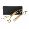Kit Tijera De Corte + Pulir + Estuche Barbero Barberia
