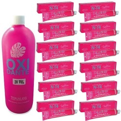 12 Tinturas de Coloracion Tonaleg 60gs + Oxidante en Crema x 20v