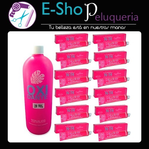 Kit 12 Tinturas de Coloracion Tonaleg 60gs + Oxidante en Crema x 20v