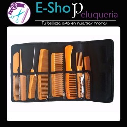 Set De Peines Peluqueria Profesional Eurostil Estuche X 8