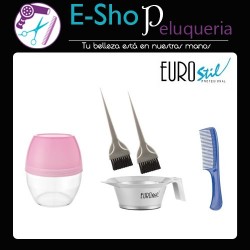 Set Coloracion Eurostil Vaso + Peine+ Pincel+ Bowl + Exprimidor Tintura