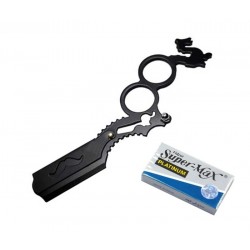 Kit Navaja Doble Dedo Barbero + Hojas + Gel De Afeitar Shaving