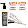 Kit Navaja Afeitar Acero Inox + Shaving Gel Yilho + 20 Filos