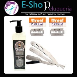 Kit Navaja Afeitar Acero Inox + Shaving Gel Yilho + 20 Filos